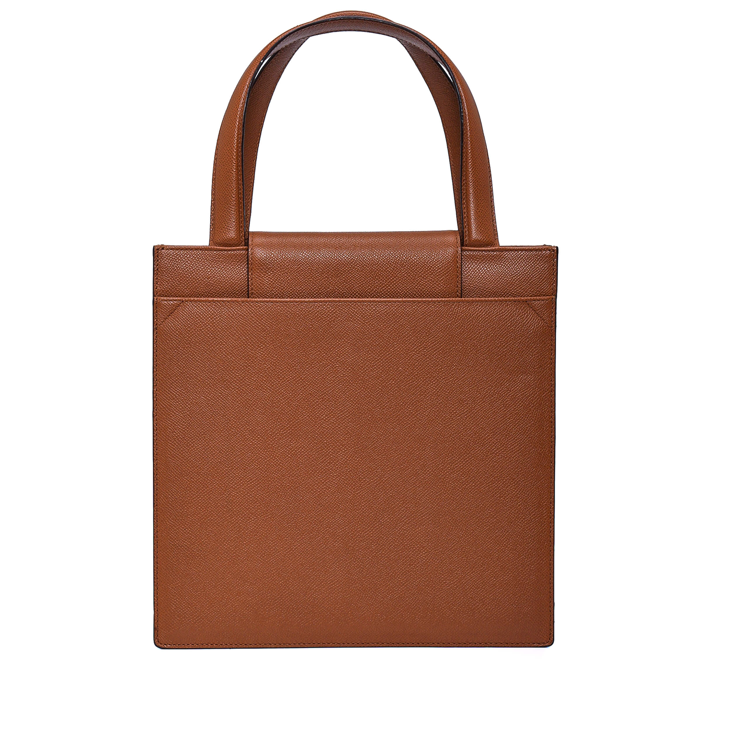 Bvlgari - Brown Leather Big Square Top Handle Bag 